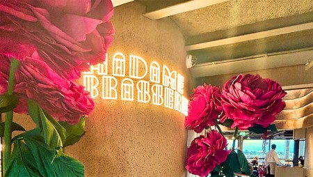 Valentine's Day decorations at Madame Brasserie restaurant