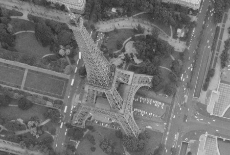 Aerial view of the Eiffel Tower