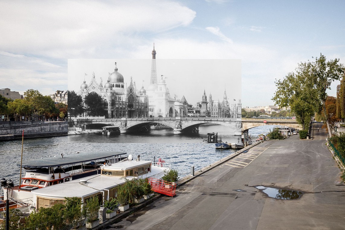 Vue depuis le port des Champs Elysées